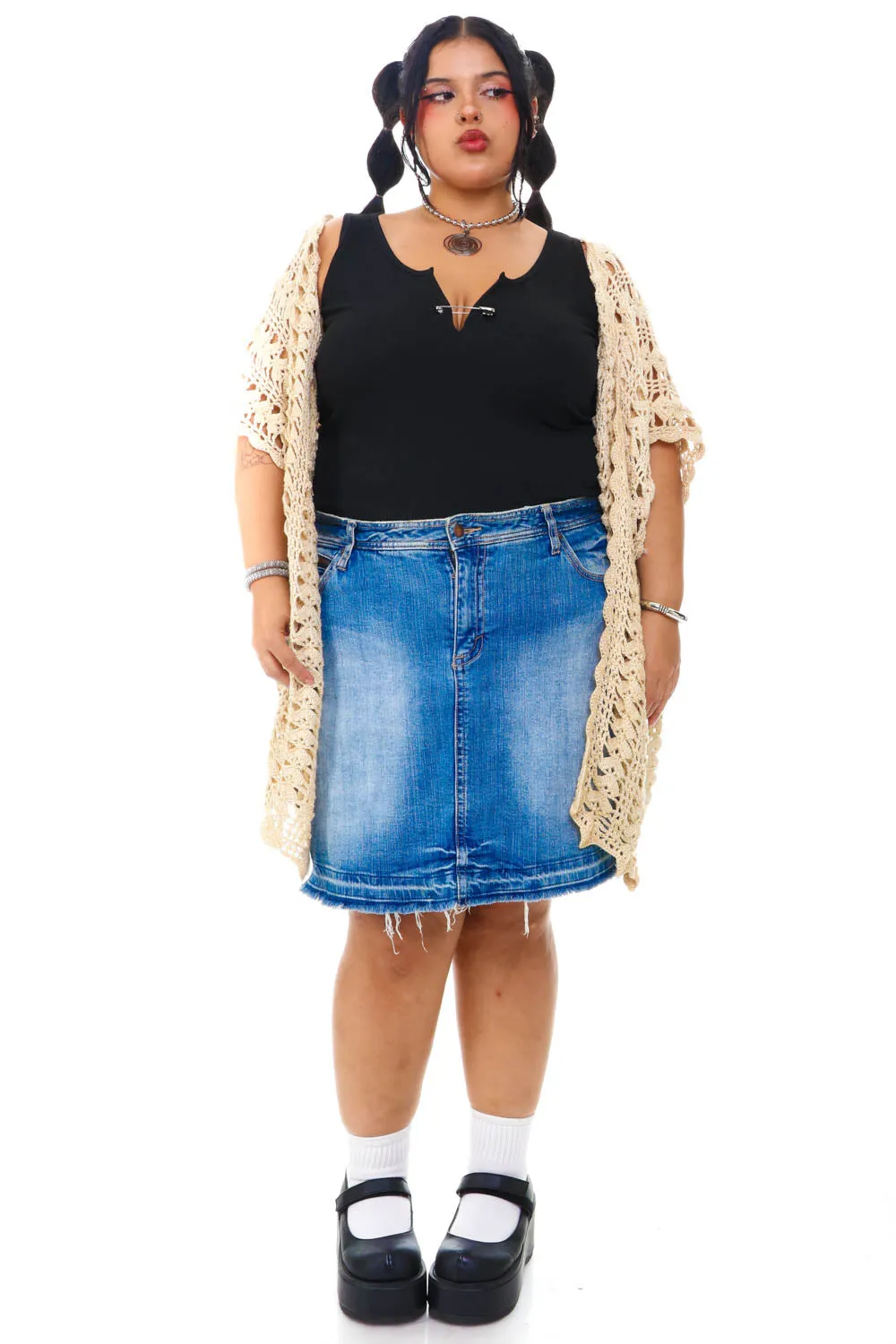 Vintage Y2K Sandy Knit Open Cardigan - 2X/3X sold by Tunnel Vision product image thumbnail 2