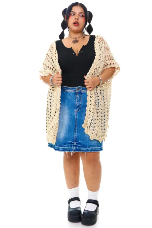 Vintage Y2K Sandy Knit Open Cardigan - 2X/3X sold by Tunnel Vision