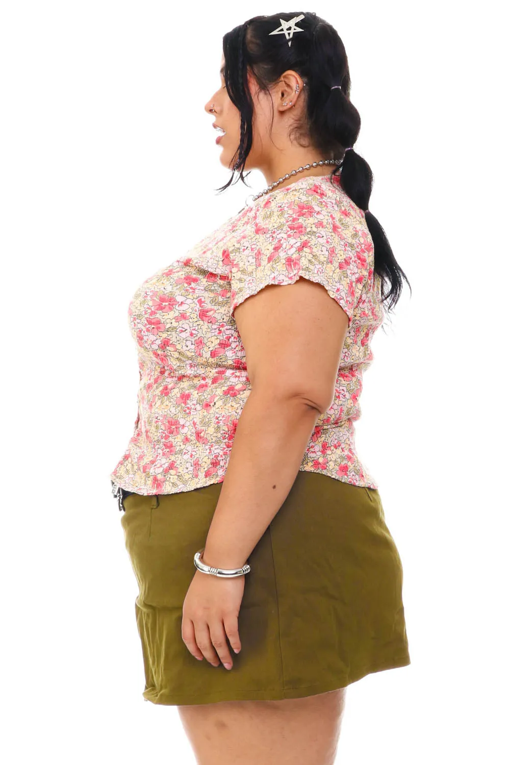 Vintage 90's Floral Hook & Eye Top - XL/2X sold by Tunnel Vision product image thumbnail 5