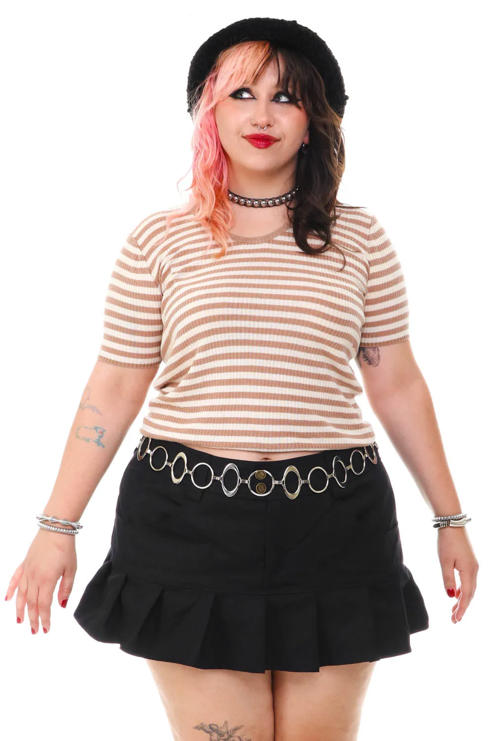 Vintage Y2K Striped Short-Sleeve Top - M/L/XL sold by Tunnel Vision