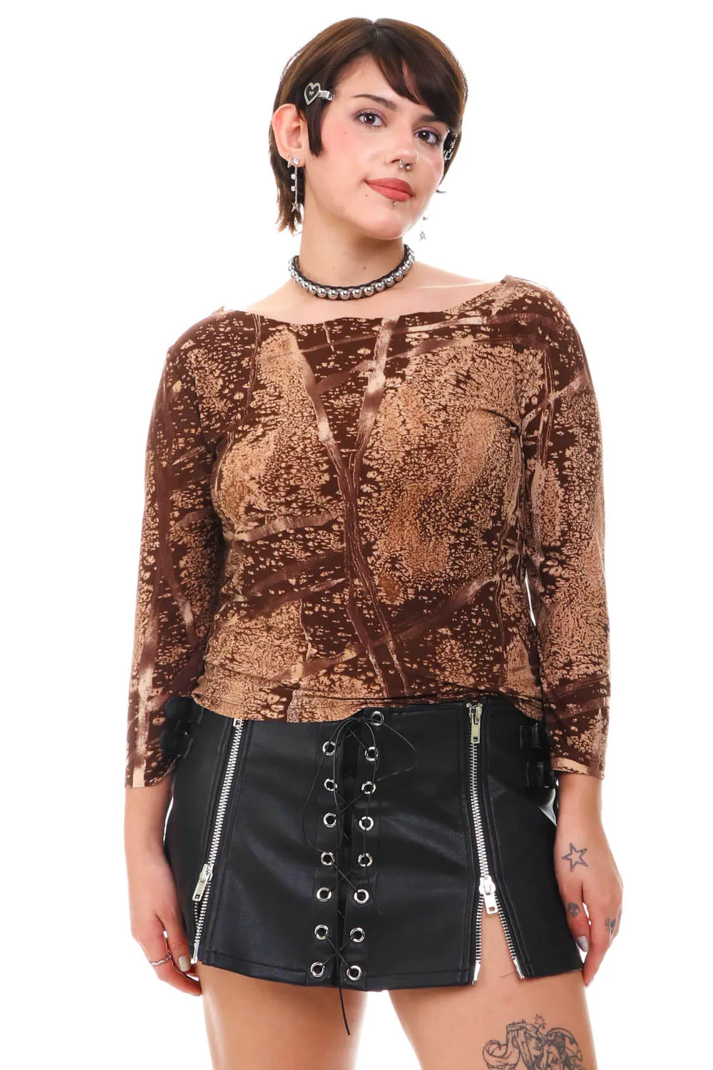 Vintage 90's Brown Woodsy Long Sleeve Top - M/L sold by Tunnel Vision product image thumbnail 3