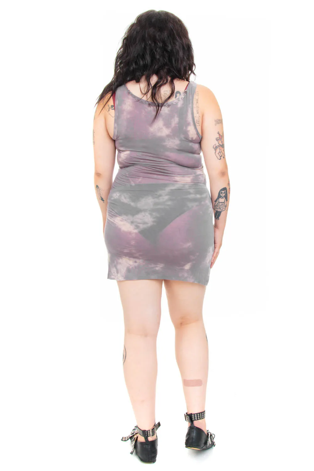 Vintage Y2K Decorated Tie-Dye Grey Fairy Tank Dress - OSFM sold by Tunnel Vision product image thumbnail 5