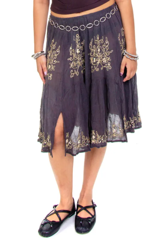 Vintage 90's Faded Grey Fairy Embroidered Skirt - M/L/XL sold by Tunnel Vision