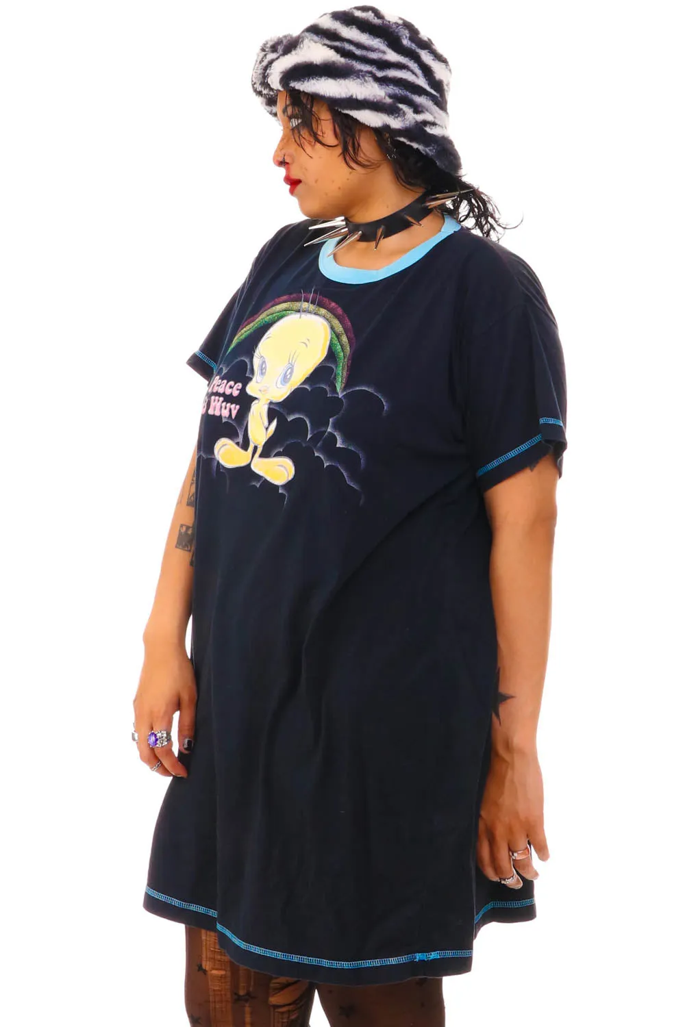 Vintage 90's Peace & Wuv Oversized T-shirt Dress - OSFM sold by Tunnel Vision product image thumbnail 5