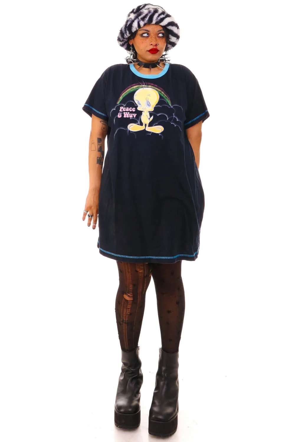 Vintage 90's Peace & Wuv Oversized T-shirt Dress - OSFM sold by Tunnel Vision product image thumbnail 2