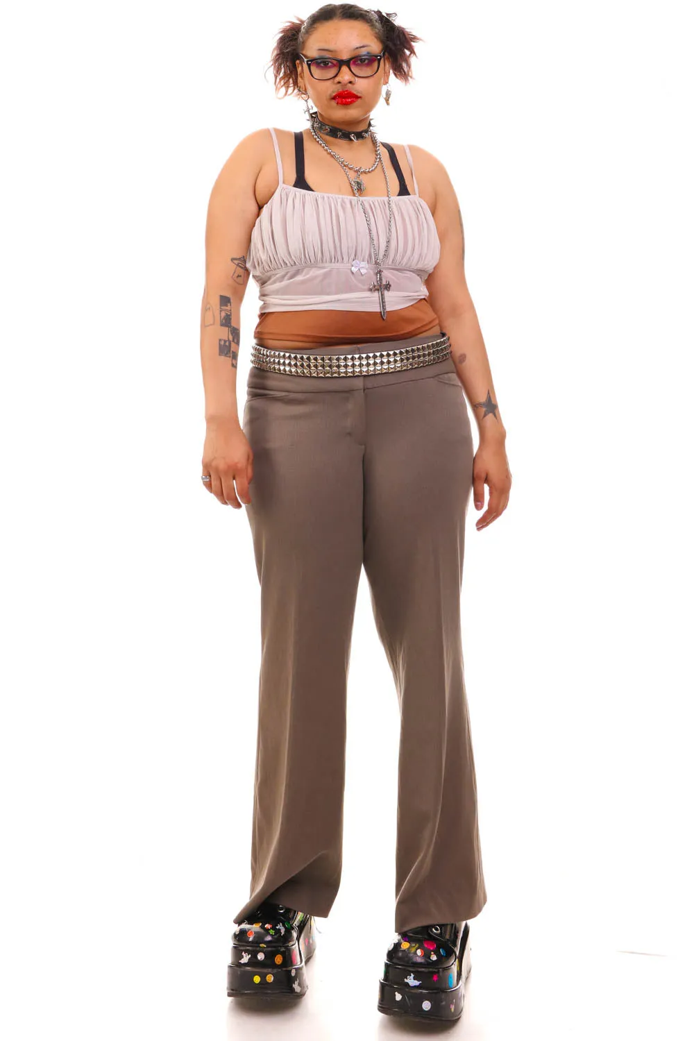 Vintage 90's Grey Stretchy Slacks - L/XL sold by Tunnel Vision product image thumbnail 2
