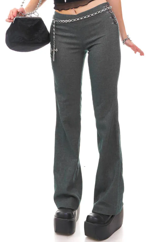 Vintage Y2K Low Rise Side Button Flares - XS/S sold by Tunnel Vision