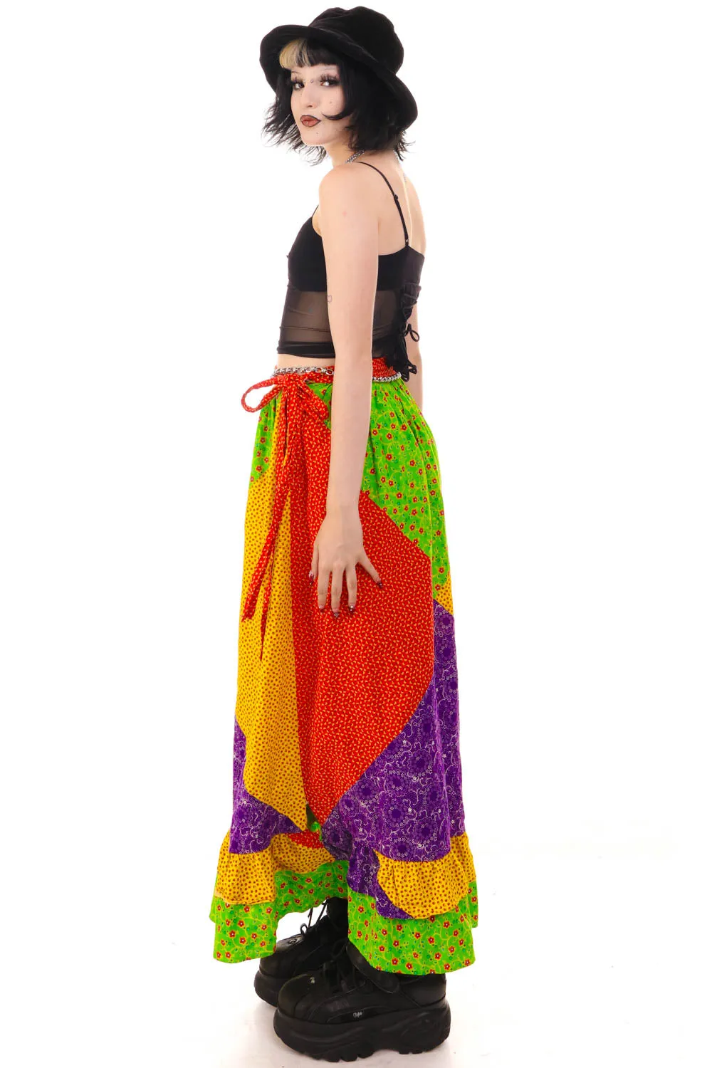 Vintage 70's Technicolor Patchwork Maxi Skirt - XS/S sold by Tunnel Vision product image thumbnail 4