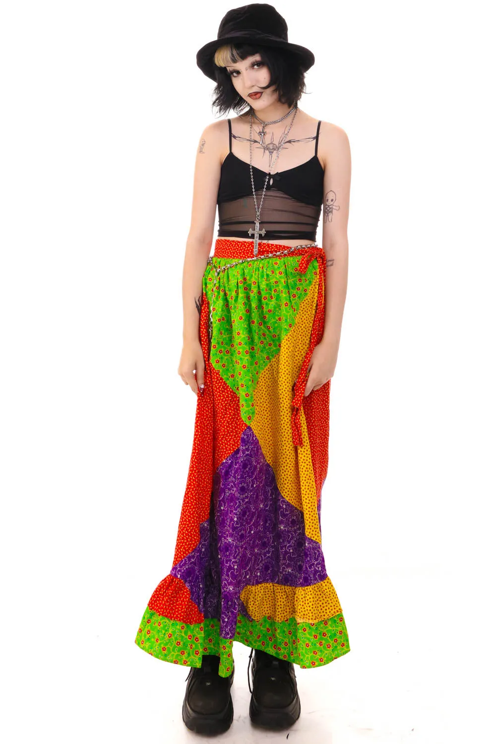 Vintage 70's Technicolor Patchwork Maxi Skirt - XS/S sold by Tunnel Vision product image thumbnail 5