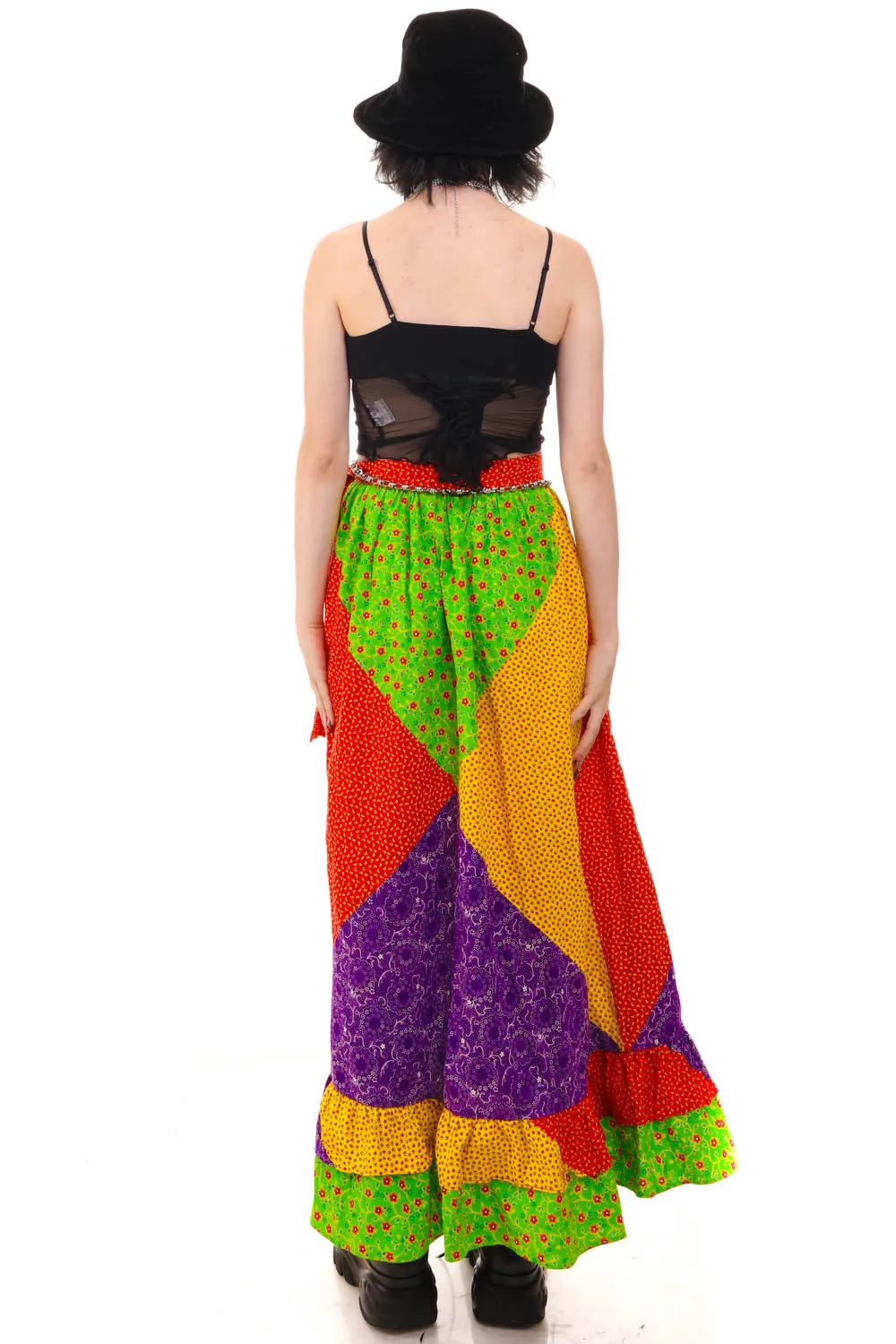 Vintage 70's Technicolor Patchwork Maxi Skirt - XS/S sold by Tunnel Vision product image thumbnail 3
