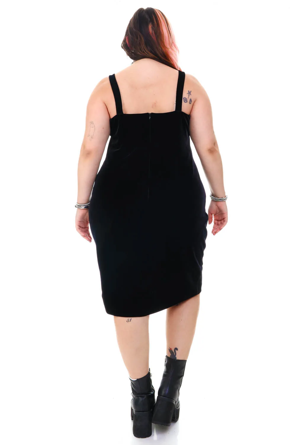 Vintage 90's Black Velvet Midi Dress - XL sold by Tunnel Vision product image thumbnail 5