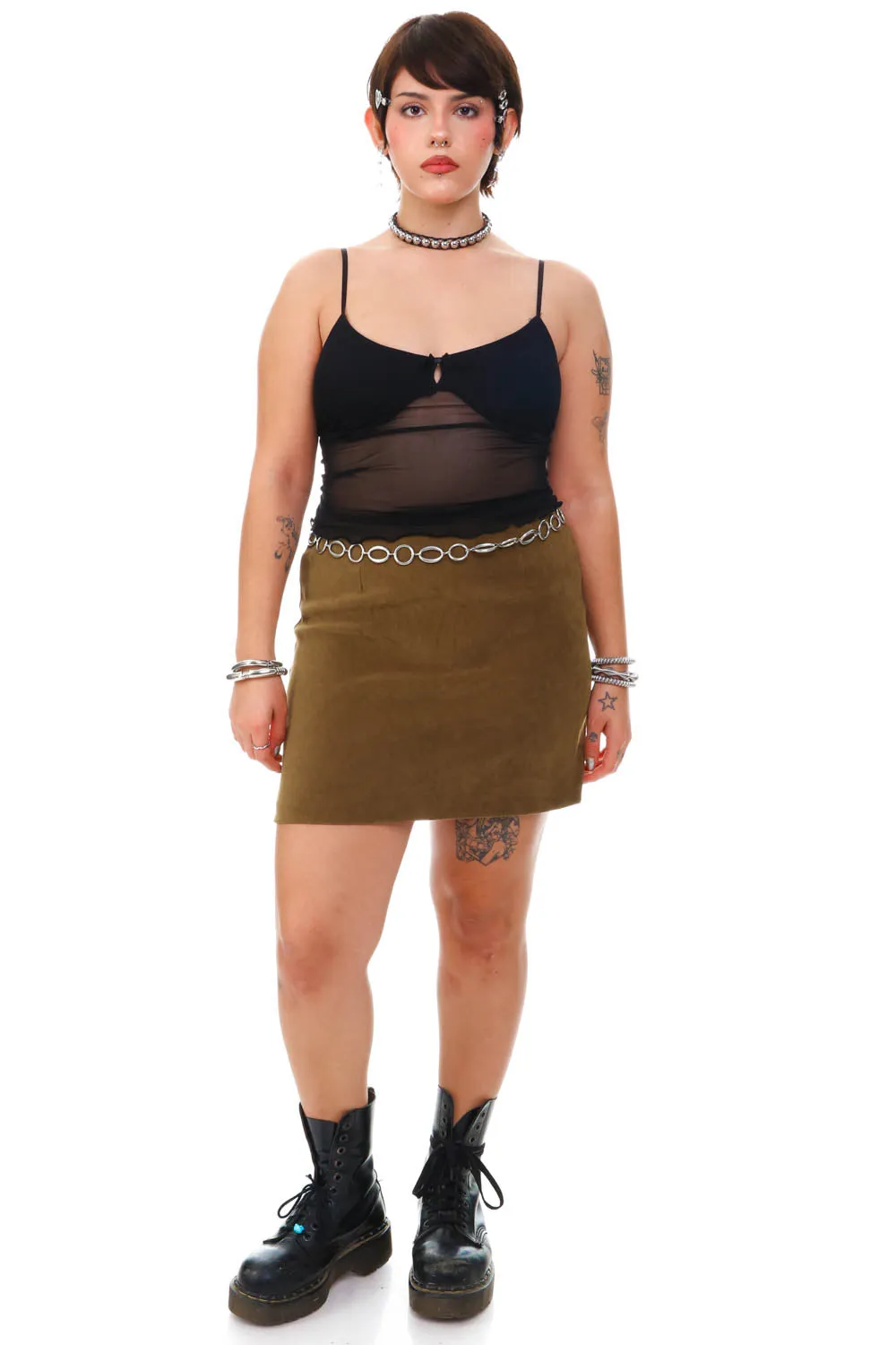 VIntage 90's XOXO Olive Green Skirt - M sold by Tunnel Vision product image thumbnail 2