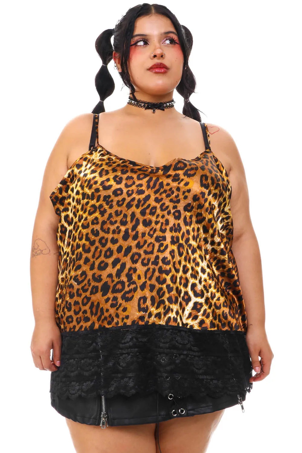 Vintage 90's Rawr Cheetah Lace Slip Tank - 2X/3X/4X sold by Tunnel Vision product image thumbnail 3
