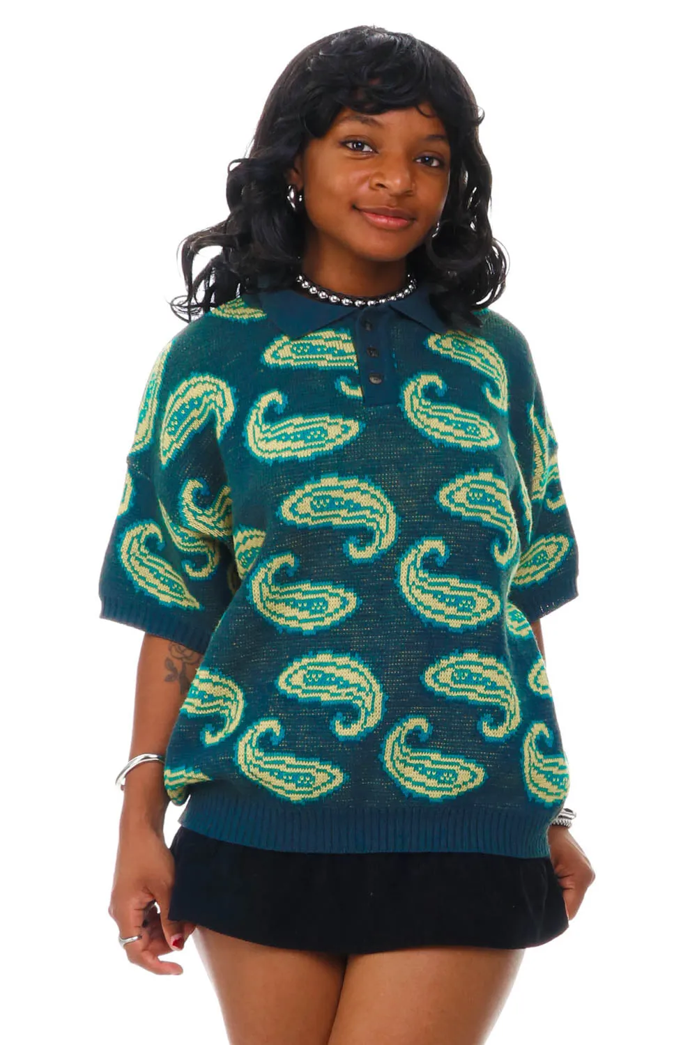 Vintage 90's Paisley Pattern Sweater - OSFM sold by Tunnel Vision