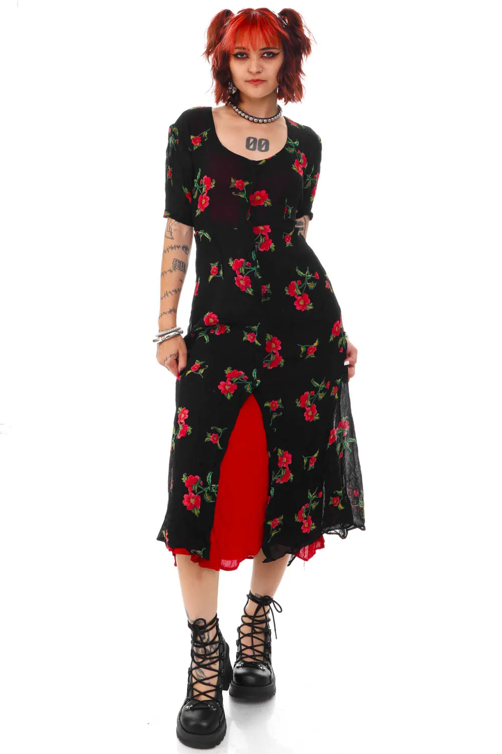 Vintage 90's Nostalgia Grunge Floral Button Up Dress - S/M/L sold by Tunnel Vision product image thumbnail 2