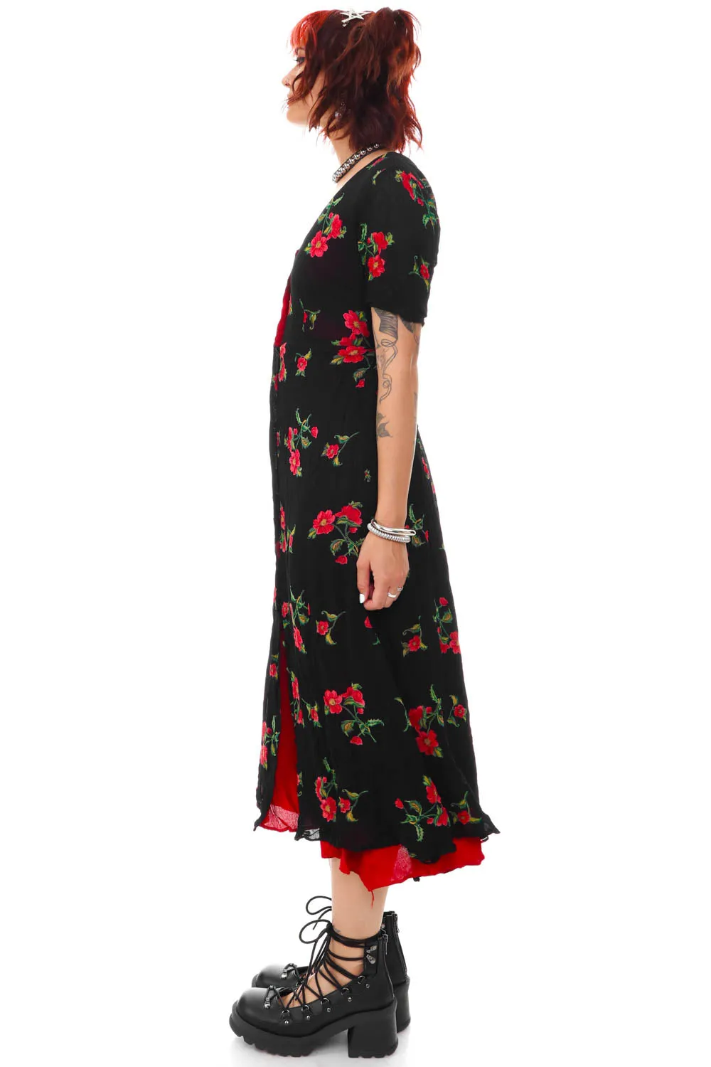 Vintage 90's Nostalgia Grunge Floral Button Up Dress - S/M/L sold by Tunnel Vision product image thumbnail 4