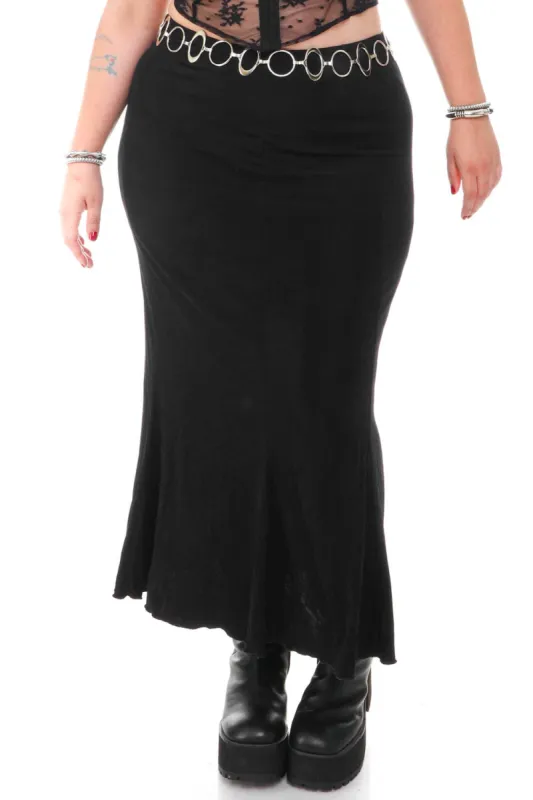 Vintage 90's Classic Black Maxi Skirt - XL/2X sold by Tunnel Vision