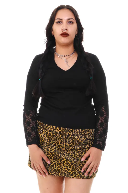 Vintage 90's Liz Embellished Lace Sleeve Top - OSFM sold by Tunnel Vision