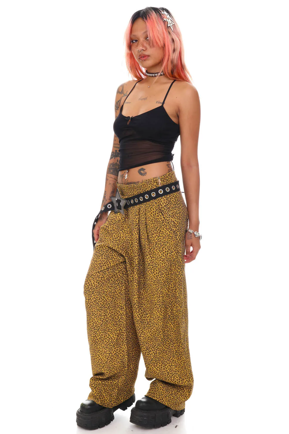Vintage 80's Cheetah Wide Leg Pants - S/M sold by Tunnel Vision product image thumbnail 5