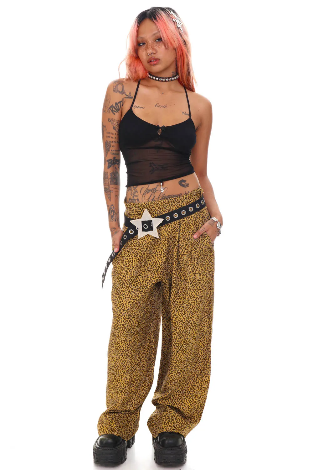 Vintage 80's Cheetah Wide Leg Pants - S/M sold by Tunnel Vision product image thumbnail 3