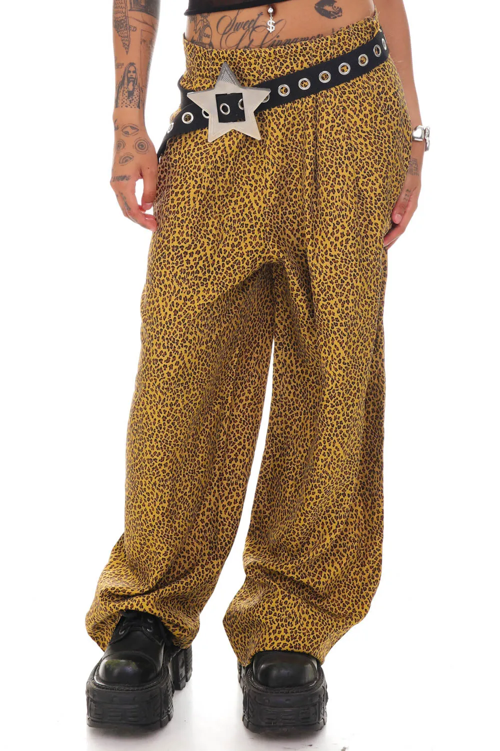 Vintage 80's Cheetah Wide Leg Pants - S/M sold by Tunnel Vision