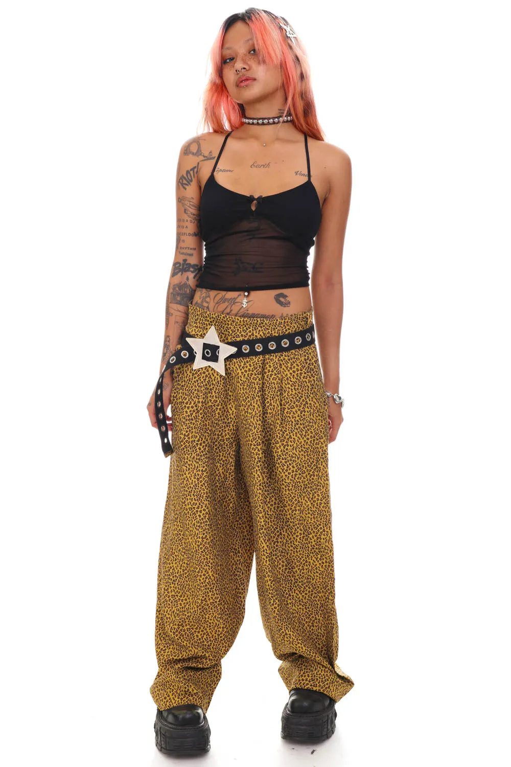 Vintage 80's Cheetah Wide Leg Pants - S/M sold by Tunnel Vision product image thumbnail 4