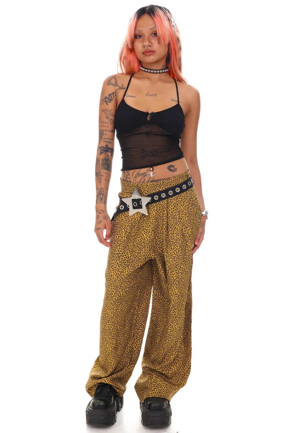 Vintage 80's Cheetah Wide Leg Pants - S/M sold by Tunnel Vision product image thumbnail 2