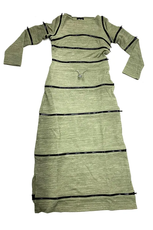 40-in-1 Olive Green Zip-Off Convertible Dress sold by Tunnel Vision