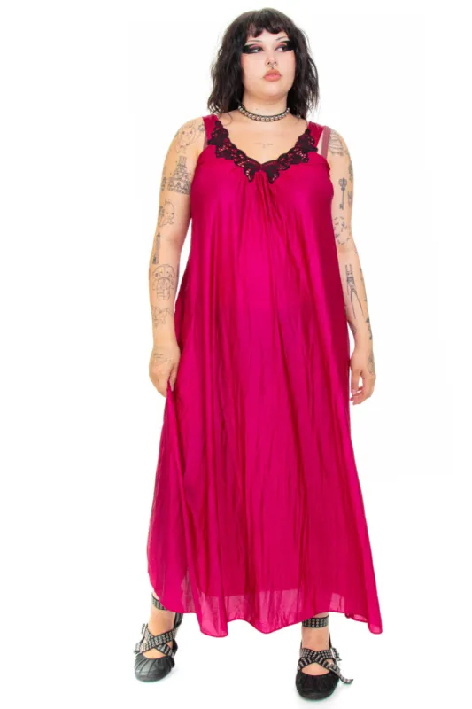 Vintage 80's Magenta Butterfly Slip Dress - L/XL/2X sold by Tunnel Vision