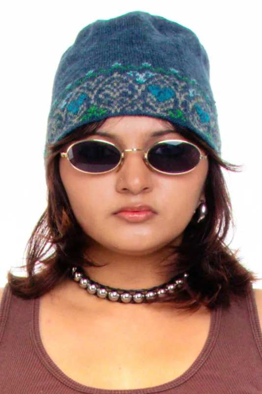 Vintage Y2K Moody Blue Pattern Beanie sold by Tunnel Vision