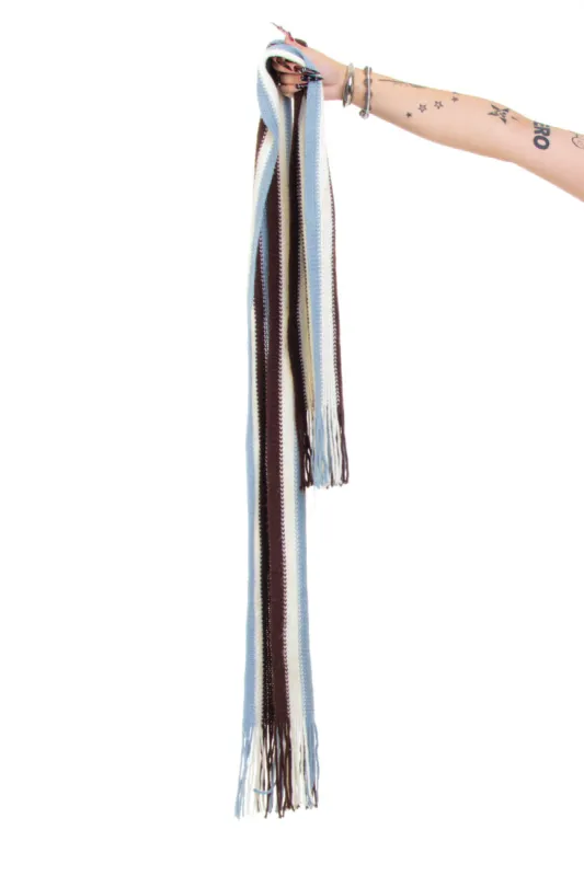 Vintage Y2K Stripe Knit Tassel Scarf sold by Tunnel Vision