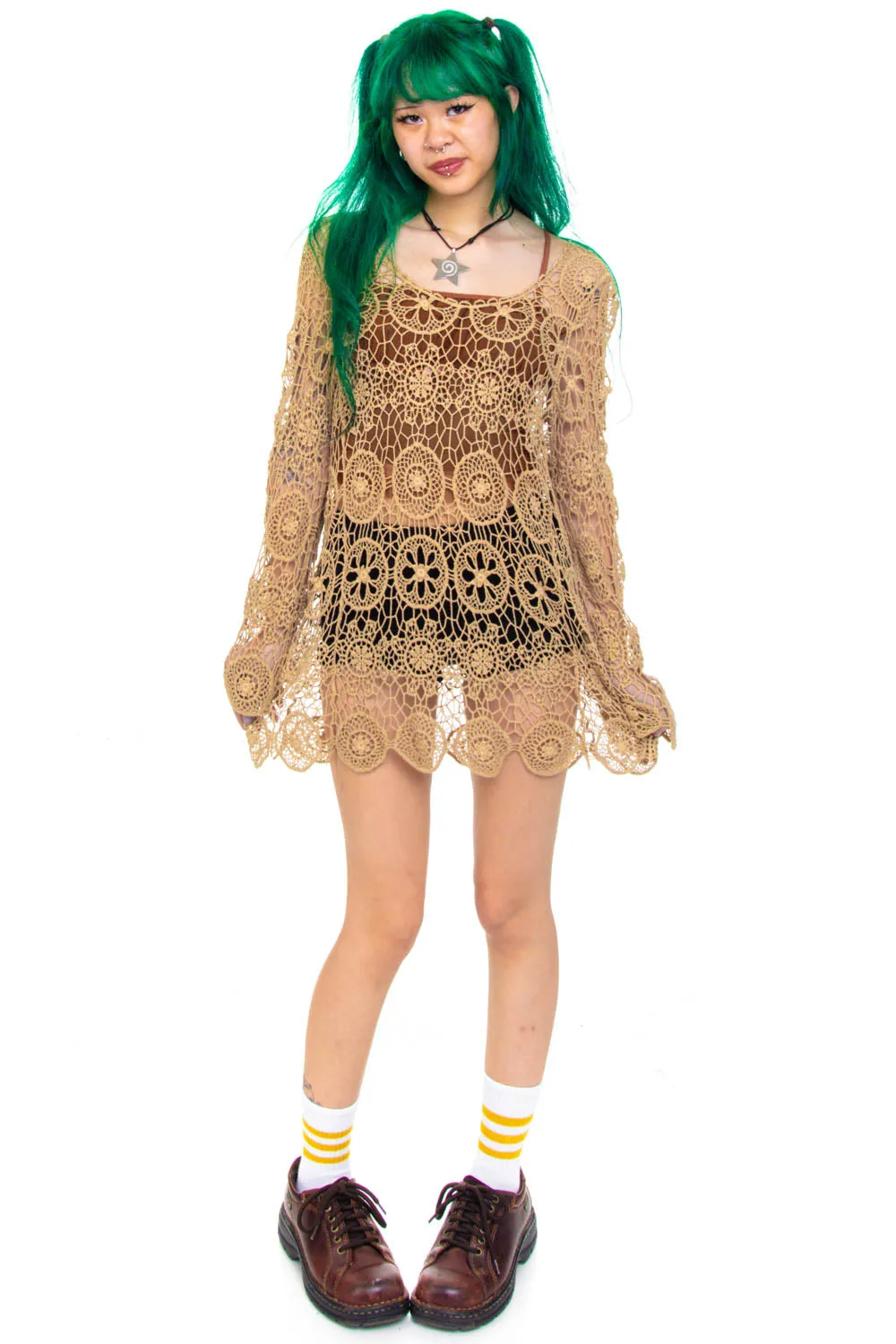 Vintage Y2K Flower Crochet Knit Sweater - OSFM sold by Tunnel Vision product image thumbnail 2