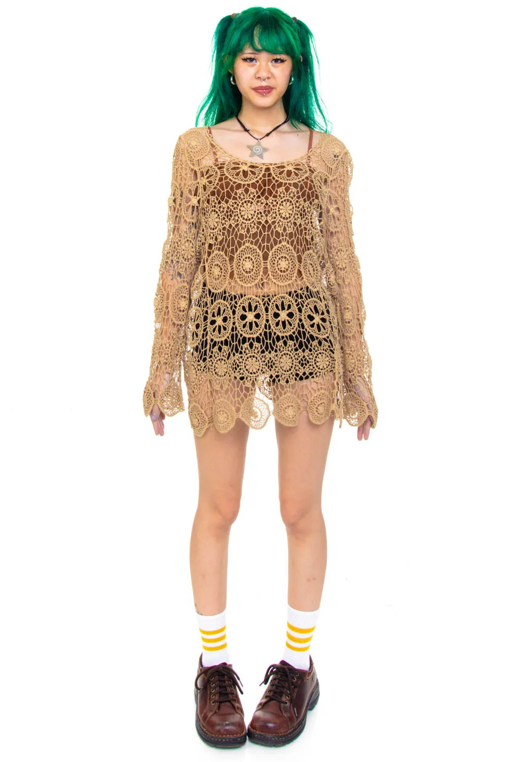 Vintage Y2K Flower Crochet Knit Sweater - OSFM sold by Tunnel Vision product image thumbnail 3
