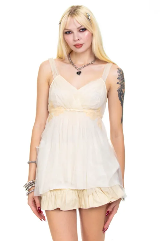 Vintage 80's Angelic Floral Lace Tank - S sold by Tunnel Vision