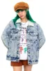 Vintage Y2K Jeanius Sherpa Collar Denim Jacket - S/M sold by Tunnel Vision