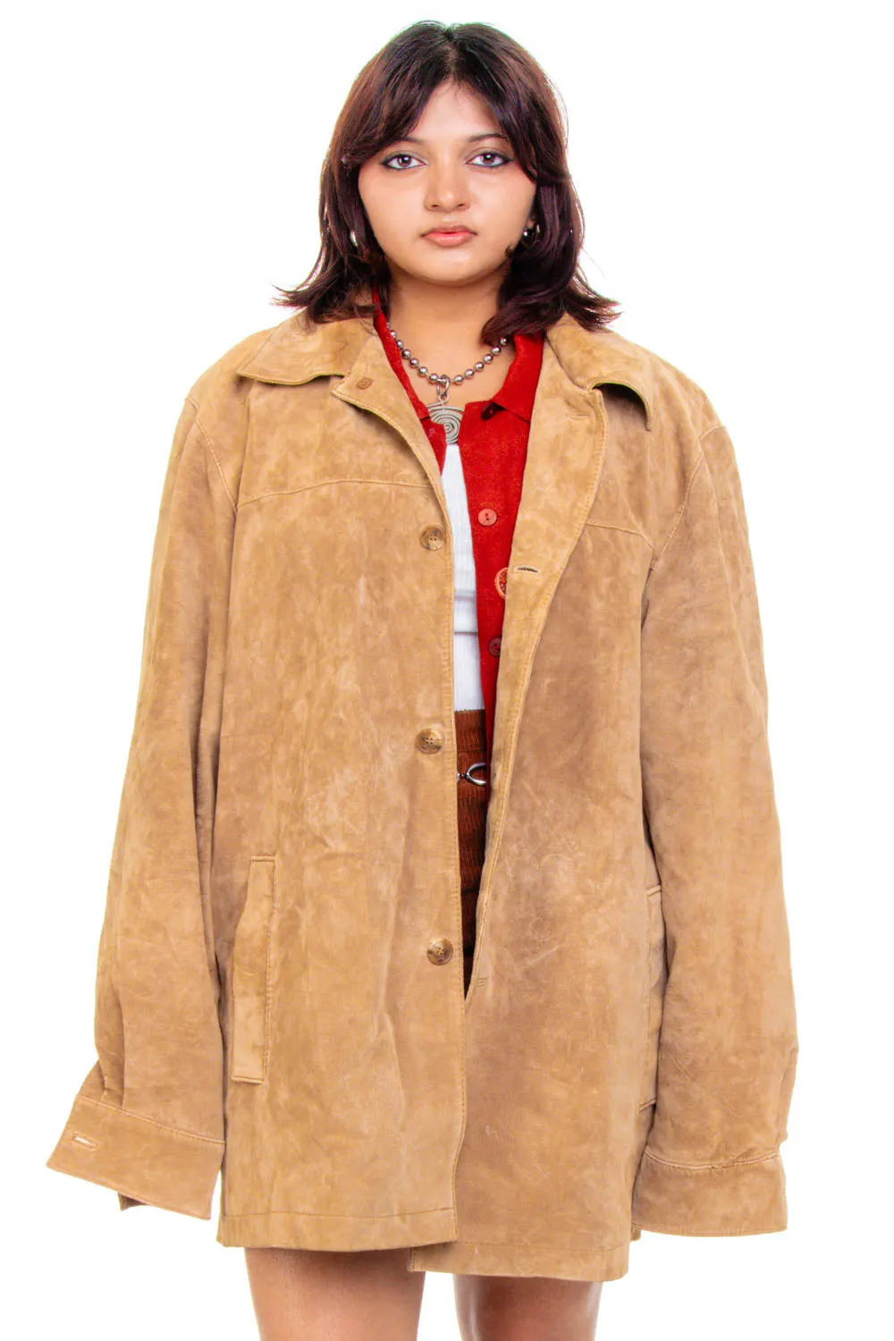Vintage 90's Buttery Soft Camel Suede Jacket - OSFM sold by Tunnel Vision product image thumbnail 3