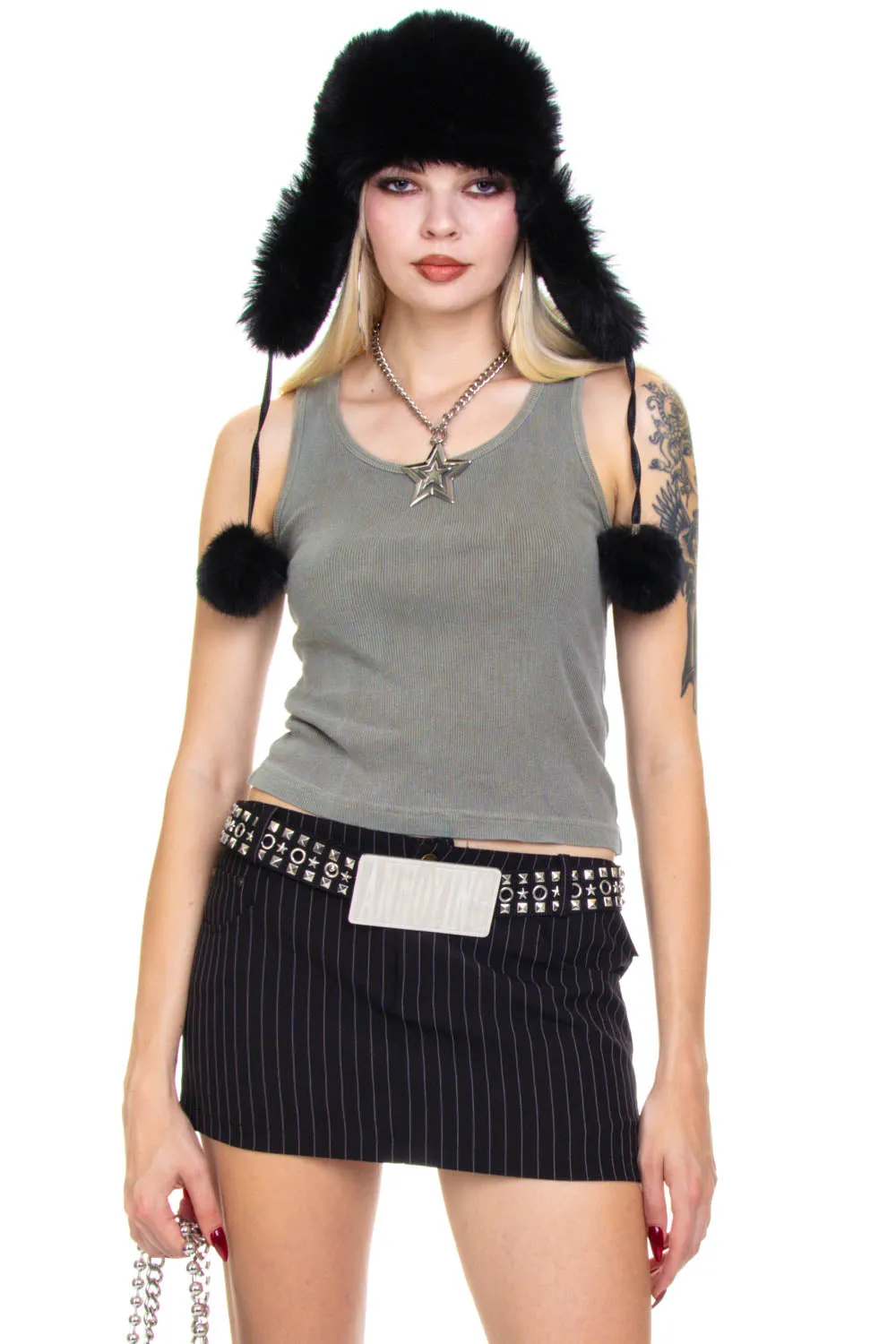 Vintage Y2K Grey Ribbed Tank Top - S/M/L sold by Tunnel Vision product image thumbnail 3