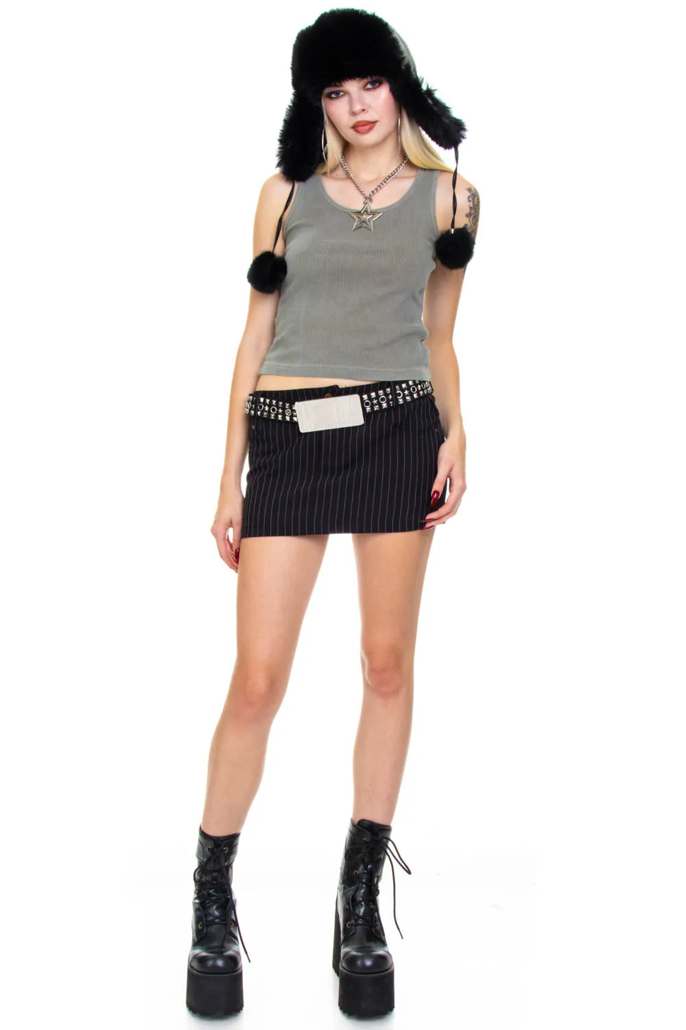 Vintage Y2K Grey Ribbed Tank Top - S/M/L sold by Tunnel Vision product image thumbnail 2