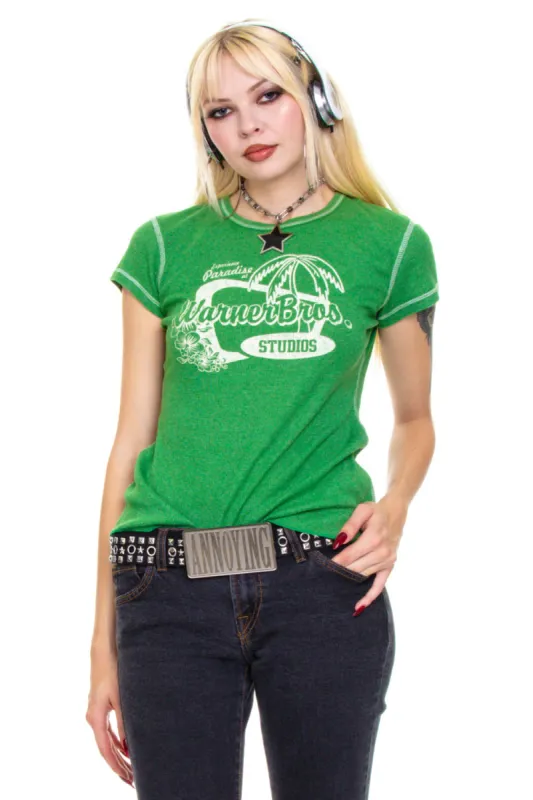 Vintage Y2K Warner Bros Green BBy Tee - S/M sold by Tunnel Vision