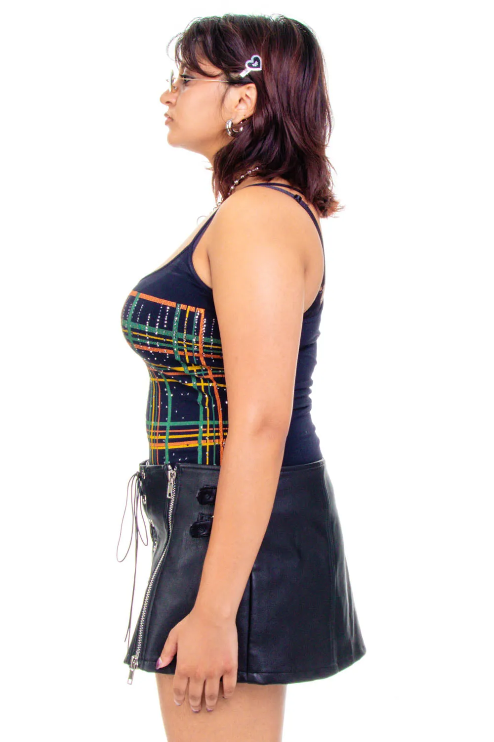 Vintage Y2K Plaid Glitter Tank Top - OSFM sold by Tunnel Vision product image thumbnail 5