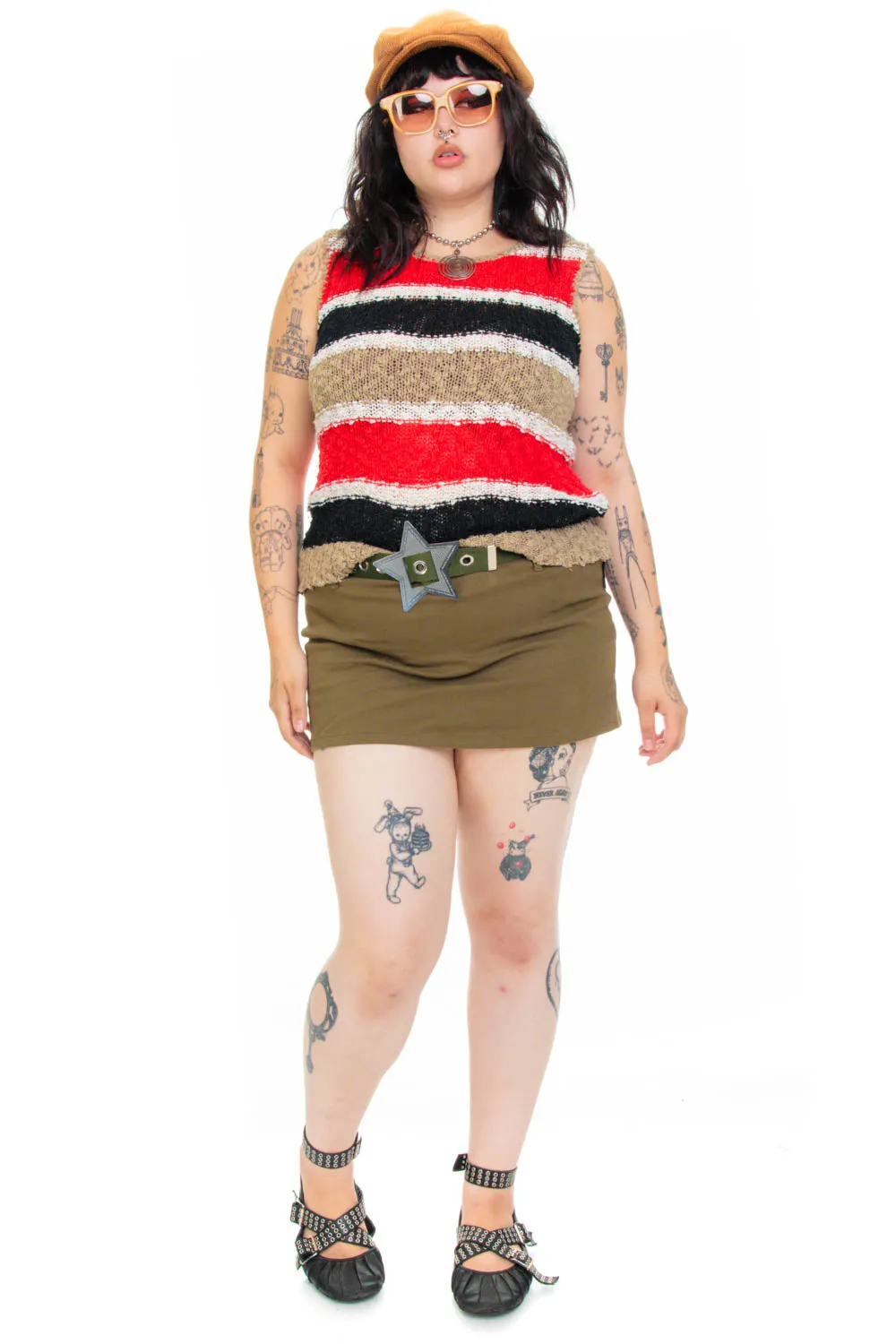 Vintage 90's Stripe Knit Tank - L/XL/2X sold by Tunnel Vision product image thumbnail 2