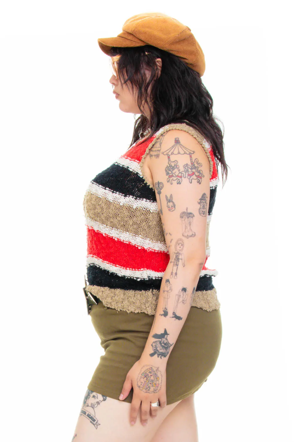 Vintage 90's Stripe Knit Tank - L/XL/2X sold by Tunnel Vision product image thumbnail 4