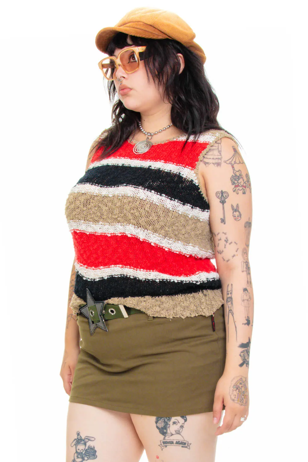 Vintage 90's Stripe Knit Tank - L/XL/2X sold by Tunnel Vision product image thumbnail 3