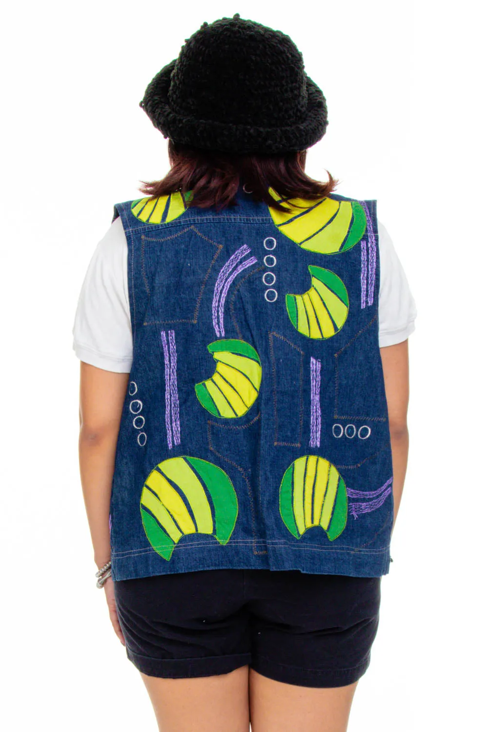 Vintager 90's Pattern Denim Button Vest - OSFM sold by Tunnel Vision product image thumbnail 5