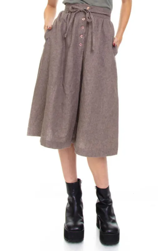 Vintage 90's Light Brown Button Midi Skirt -XS/S sold by Tunnel Vision