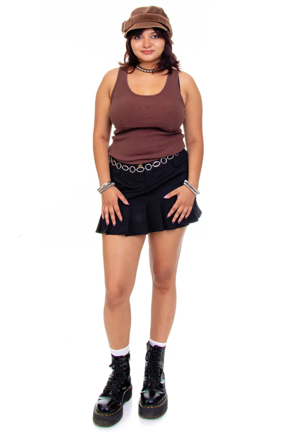 Vintage Y2K Brown Ribbed Tank Top - M/L sold by Tunnel Vision product image thumbnail 2