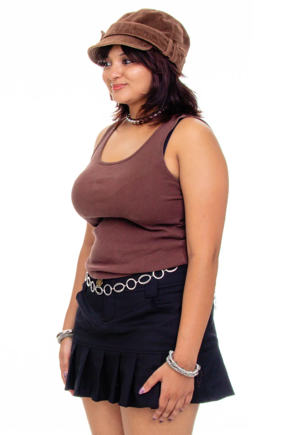 Vintage Y2K Brown Ribbed Tank Top - M/L sold by Tunnel Vision product image thumbnail 4