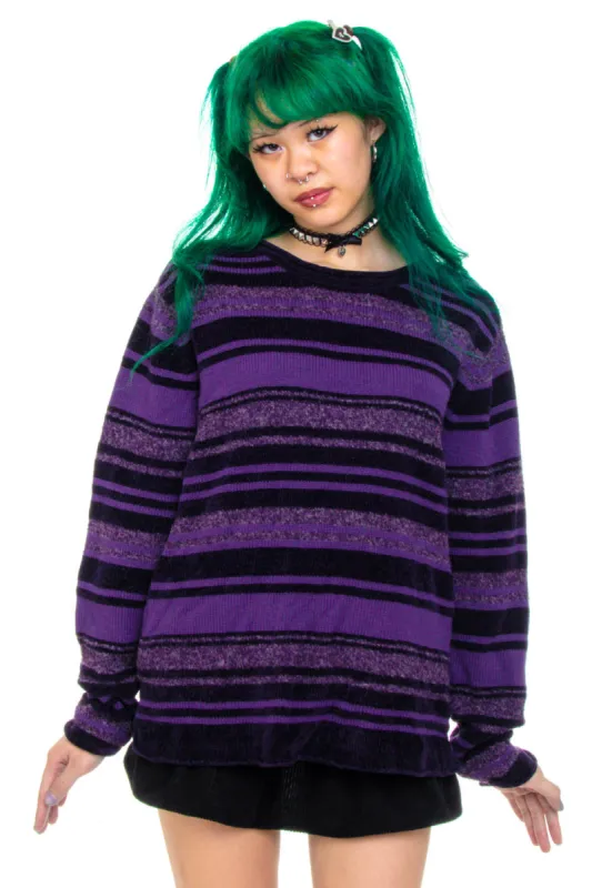 Vintage Y2K Purple Stripe Sweater - XS/S sold by Tunnel Vision