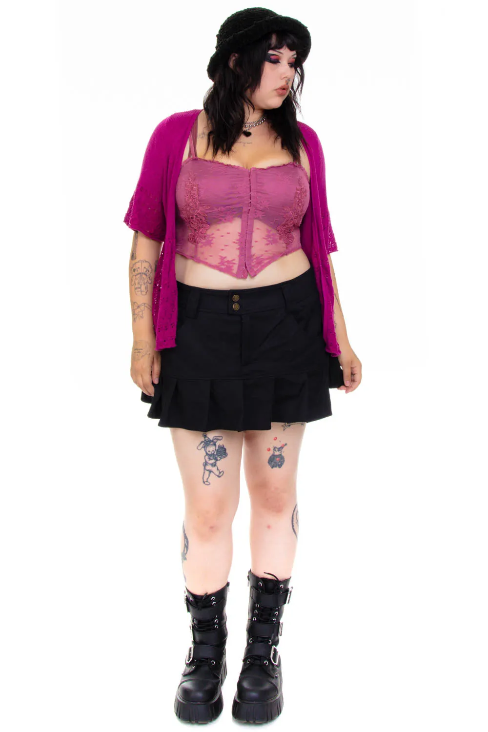 Vintage 90's Magenta Ribbed Knit Cardigan - L/XL sold by Tunnel Vision product image thumbnail 2