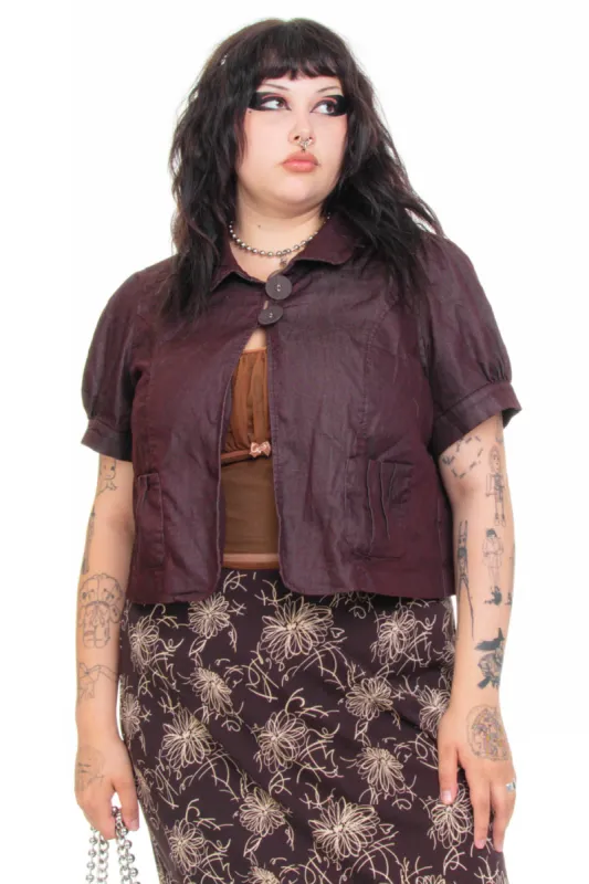 Vintage Y2K Big Button Crop Blazer Top - L/XL sold by Tunnel Vision
